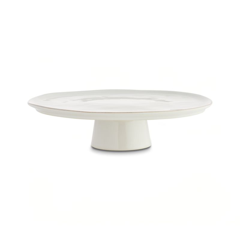 Marin Large White Pedestal Cake Stand Plate + Reviews Crate & Barrel
