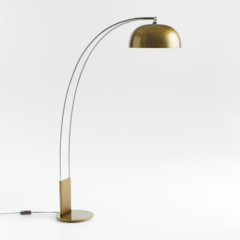 Marino Brass and Silver Metal Floor Lamp Crate & Barrel