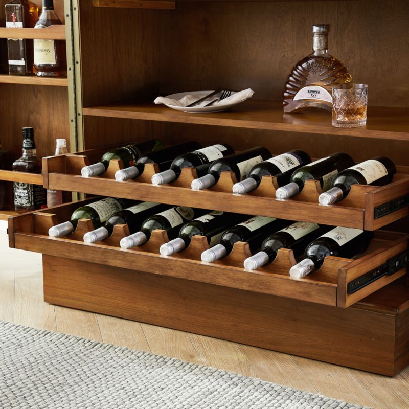 Maxine Large Walnut Wood Wine Bar with Storage + Reviews