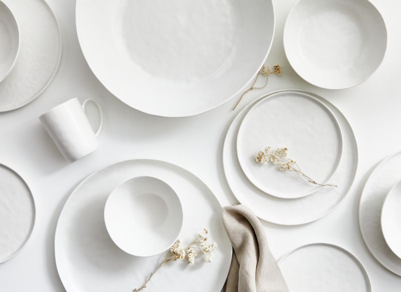 Mercer Matte White Dinner Plates, Set of 8 + Reviews Crate & Barrel