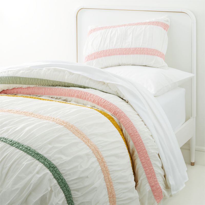 Modern Mia Kids Organic Ruched Stripes Duvet Cover Crate & Kids