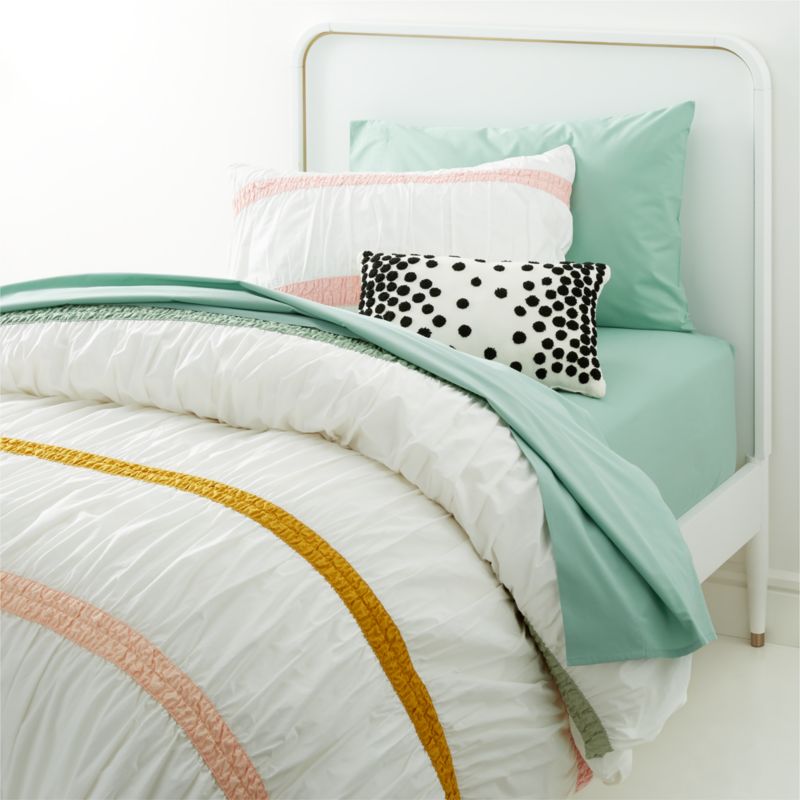 Modern Mia Kids Organic Ruched Stripes Duvet Cover Crate & Kids