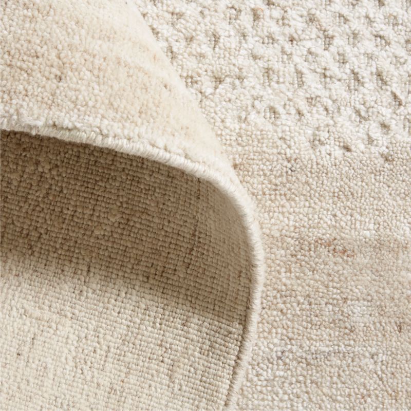 Milano Wool and Viscose HandKnotted Beige Area Rug 6'x9' Crate