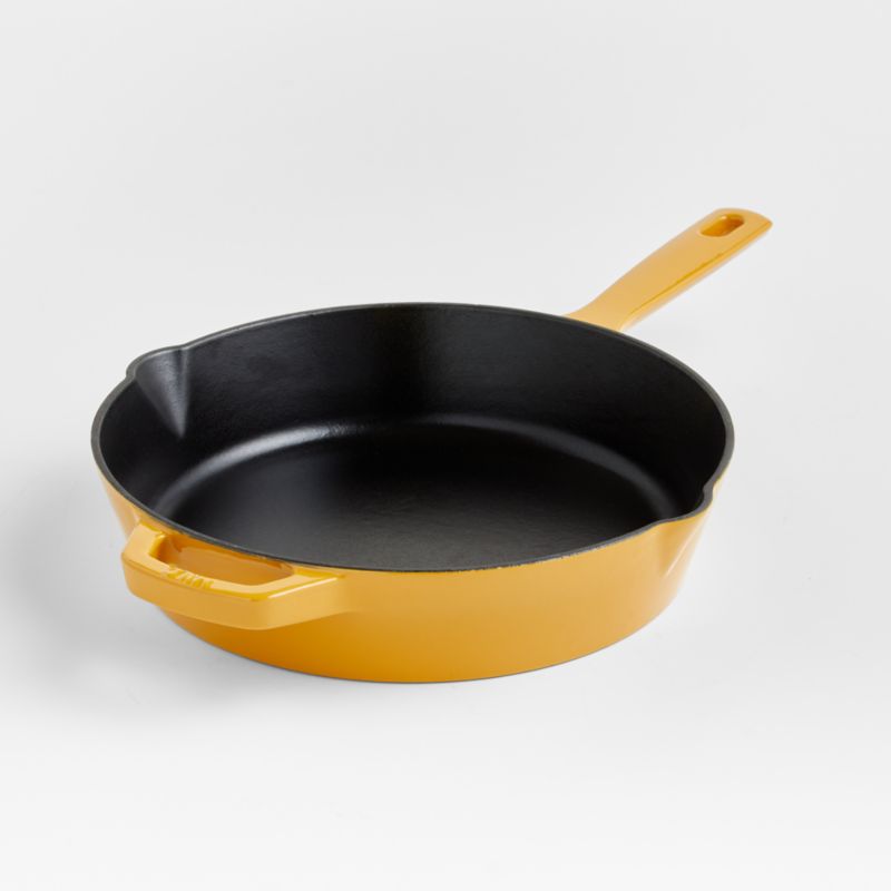 Milo by Kana Cast Iron Cookware Ultimate Skillet 10" Dijon + Reviews Crate & Barrel