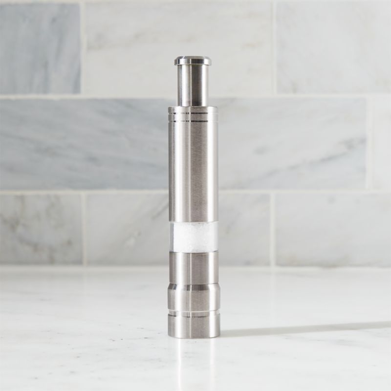 Fletchers' Mill Mini Stainless Salt Mill + Reviews Crate & Barrel