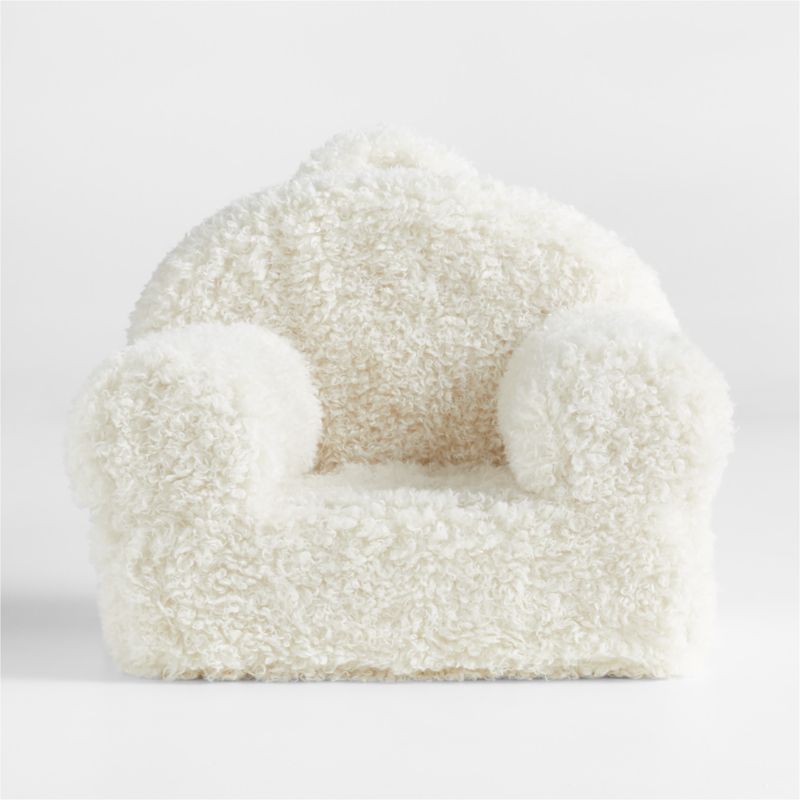 Small Cream Mongolian Faux Fur Personalized Kids Lounge Nod Chair Cover
