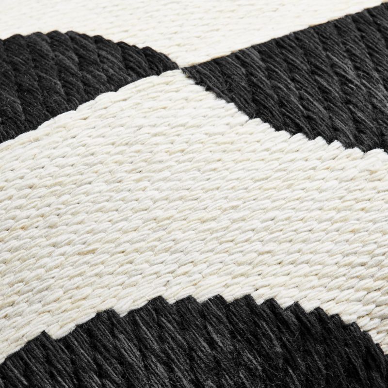 Modern Crescent Woven Kilim 22"x15" Black Throw Pillow Cover + Reviews