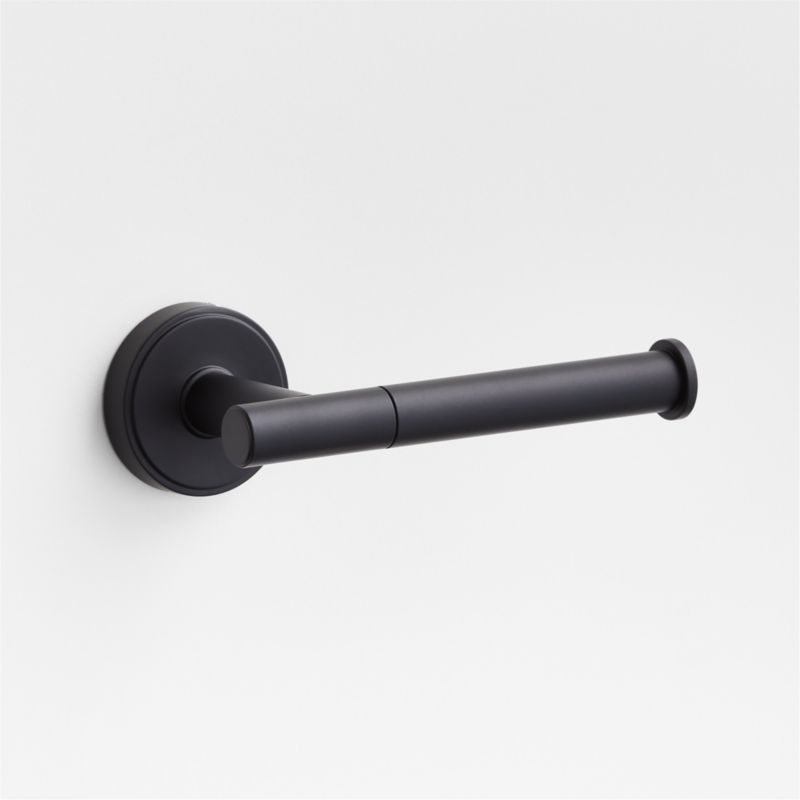 Modern FlatEnd Matte Black WallMounted Toilet Paper Holder + Reviews