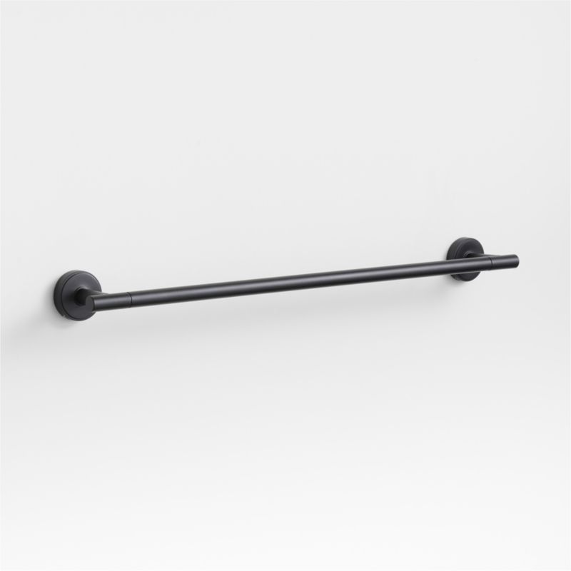 Modern FlatEnd Matte Black Bath Towel Bar 24" + Reviews Crate & Barrel Canada