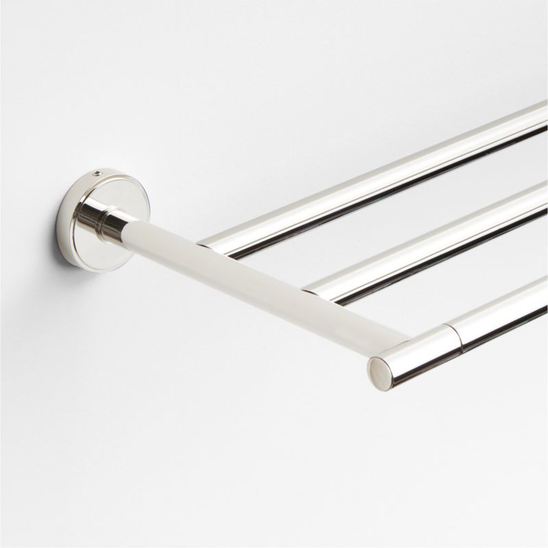 Modern FlatEnd Polished Chrome WallMounted Bathroom Towel Rack