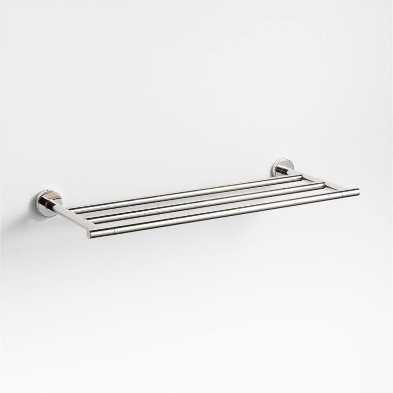 Modern FlatEnd Polished Chrome WallMounted Bathroom Towel Rack