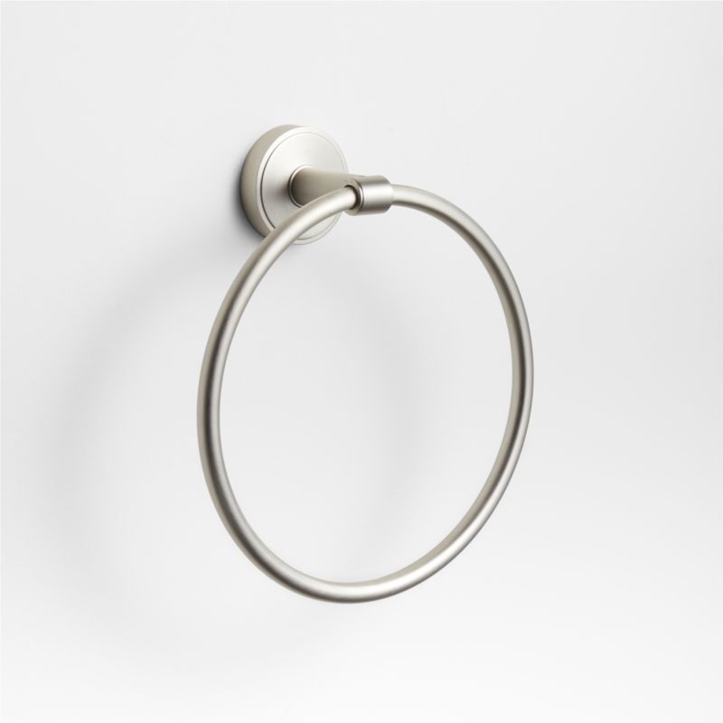 Modern FlatEnd Brushed Nickel Bathroom Hand Towel Ring + Reviews