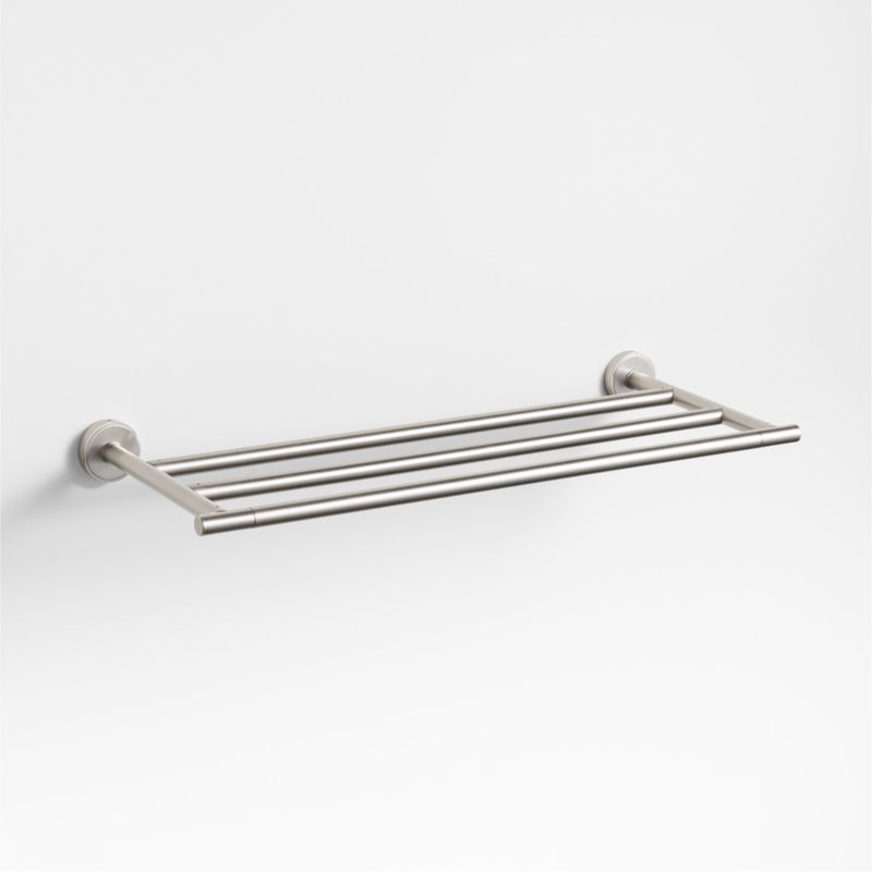Modern FlatEnd Brushed Nickel WallMounted Bathroom Towel Rack Crate
