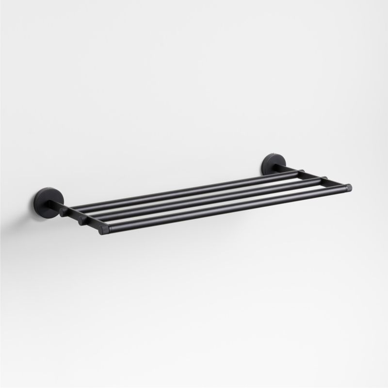 Modern Fluted Matte Black WallMounted Bathroom Towel Rack + Reviews