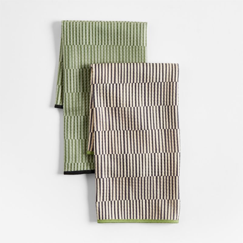 Modern Stripe Recycled Dish Towels, Set of 2 + Reviews Crate & Barrel
