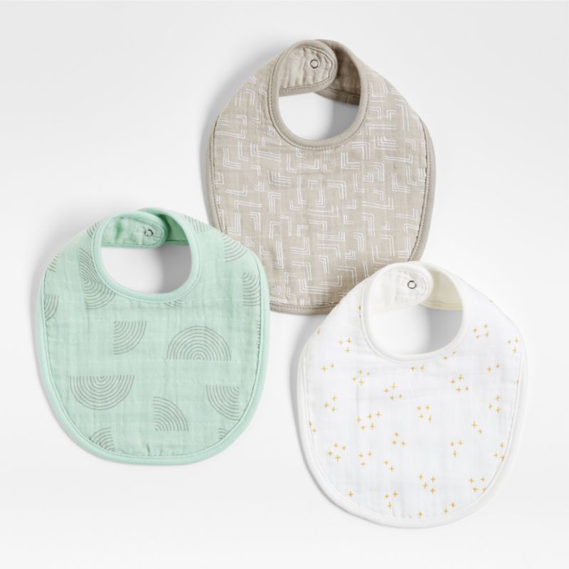 Mint Modern Organic Baby Bibs, Set of 3 + Reviews Crate & Kids