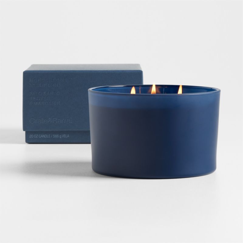 Monochrome No. 13 Indigo 3Wick Scented Candle Palo Santo, Vetiver