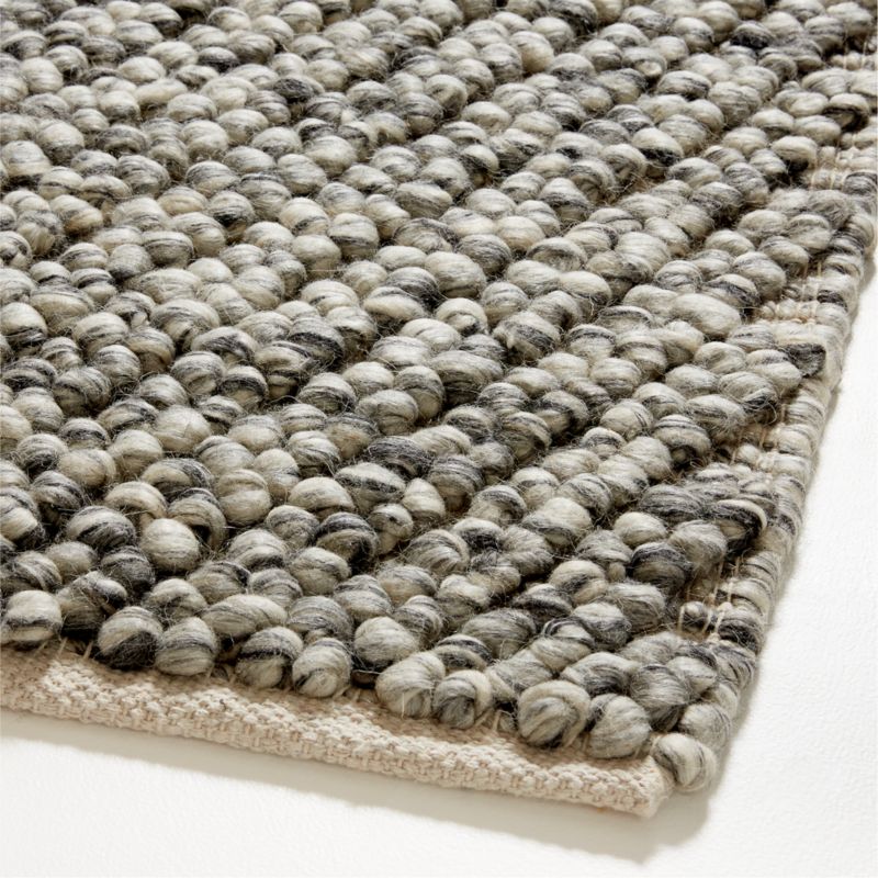 Montreal Wool HandTufted Carbon Grey Rug Swatch 12"x18" Crate & Barrel