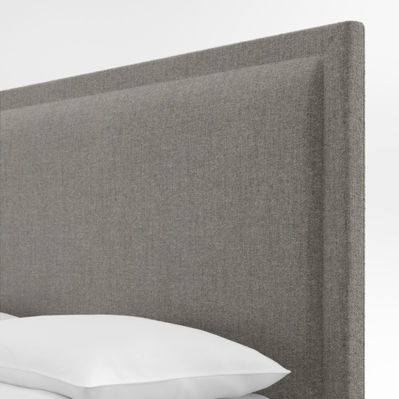 Meraux 56" Boucle Dark Grey Upholstered King Headboard with Batten
