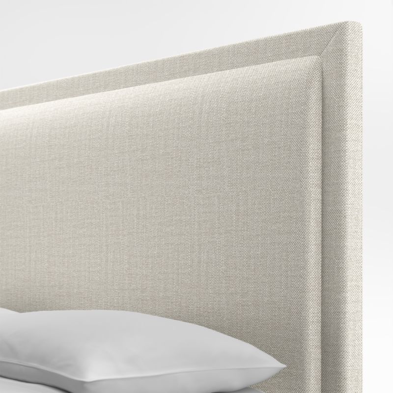 Meraux 56" Weave Natural Beige Upholstered King Headboard with Storage