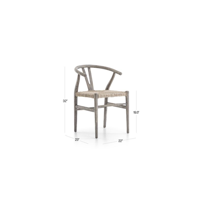 Crescent Weathered Grey Wood Wishbone Dining Chair + Reviews Crate