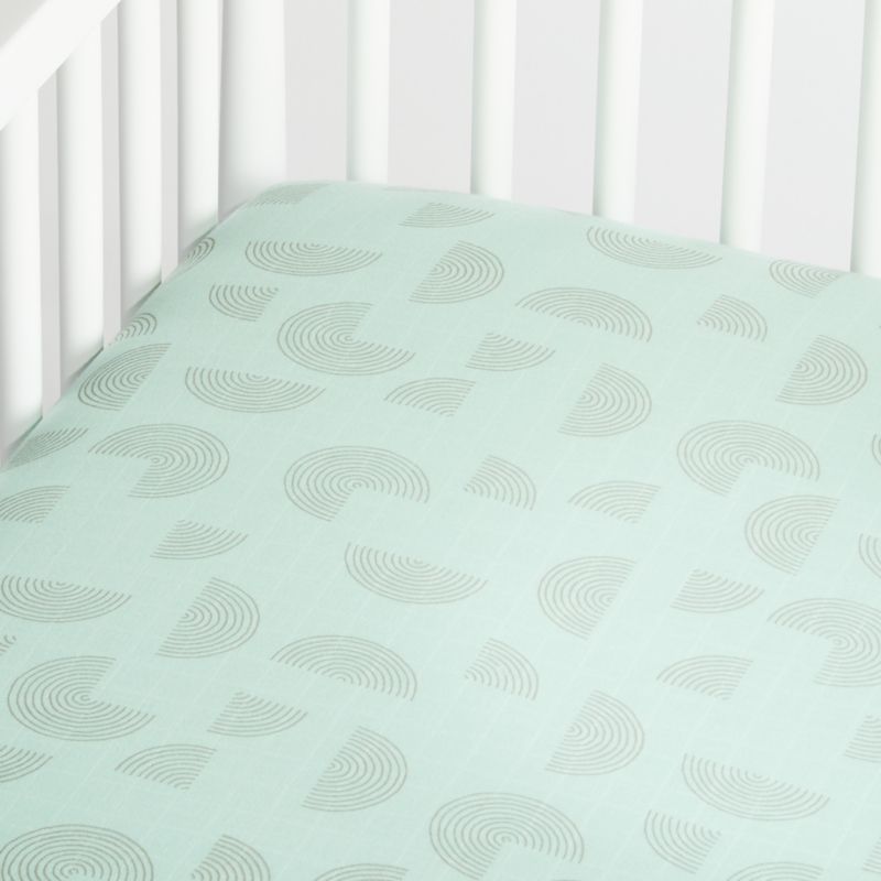 Organic Mint Muslin Baby Crib Fitted Sheet + Reviews Crate & Kids