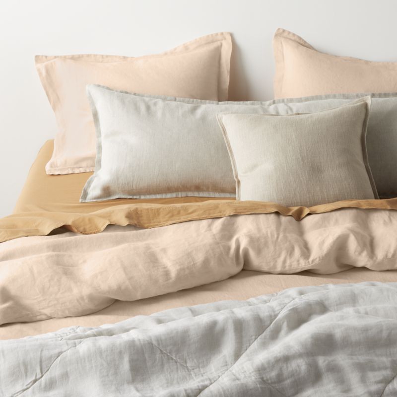 New Natural Hemp Elegant Pink Full/Queen Duvet Cover + Reviews Crate & Barrel Canada