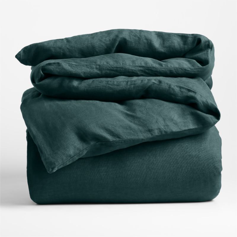 New Natural Hemp Sea Green King Duvet Cover + Reviews Crate & Barrel Canada