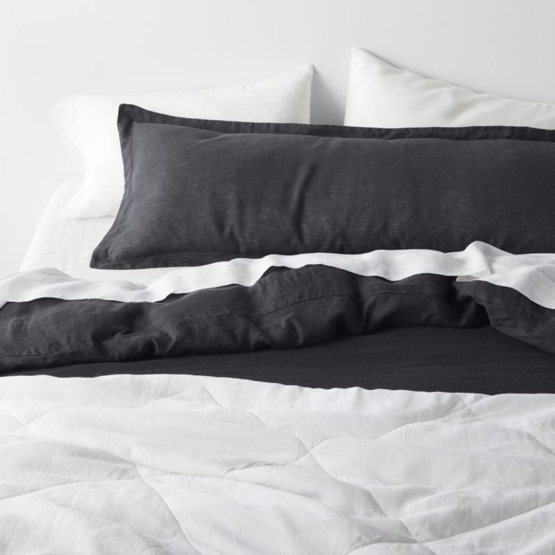 New Natural Hemp Midnight Navy King Duvet Cover + Reviews Crate & Barrel Canada