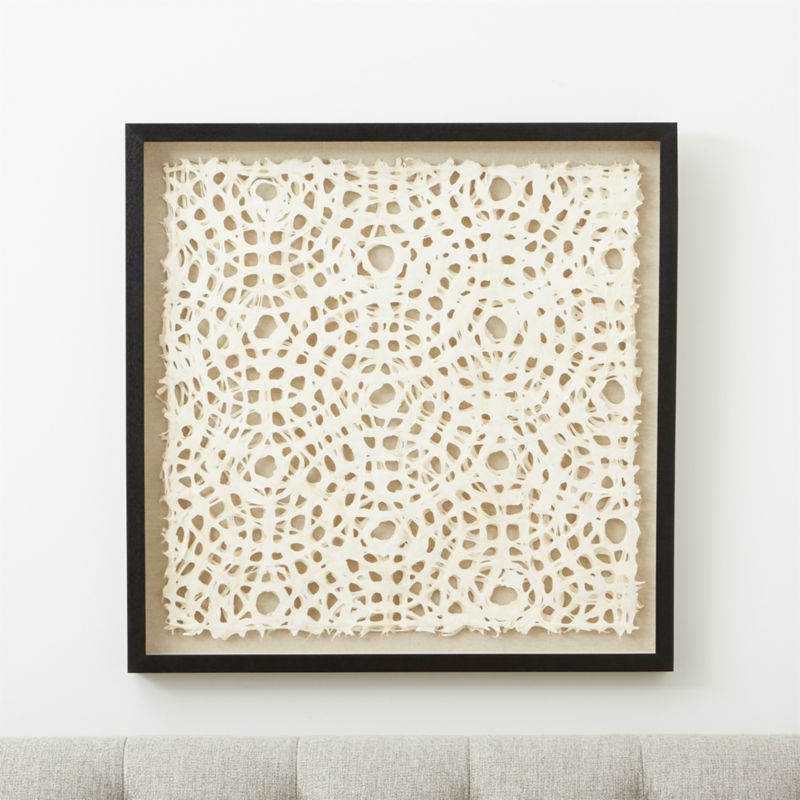 'Natural Circles' Framed HandCrafted Paper Wall Art 31.5"x1.8