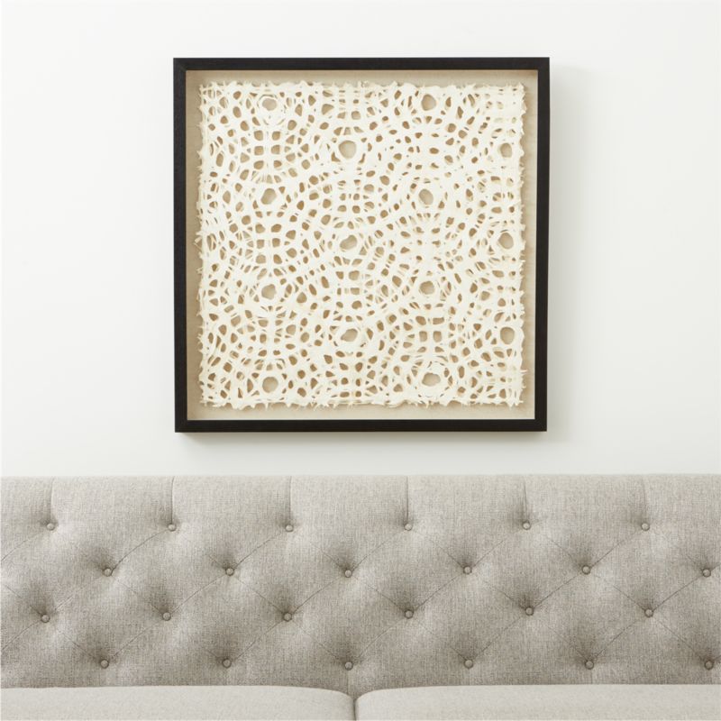 'Natural Circles' Framed HandCrafted Paper Wall Art 31.5"x1.8
