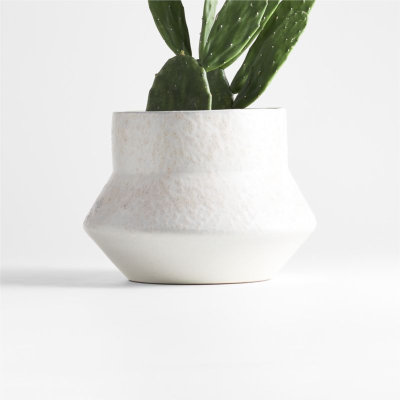 Nikko Mini Off White Ceramic Planter 8" + Reviews Crate & Barrel
