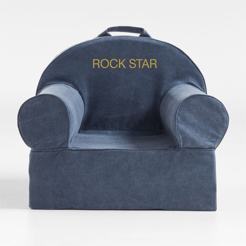 Large Dark Indigo Kids Lounge Nod Chair + Reviews Crate & Kids