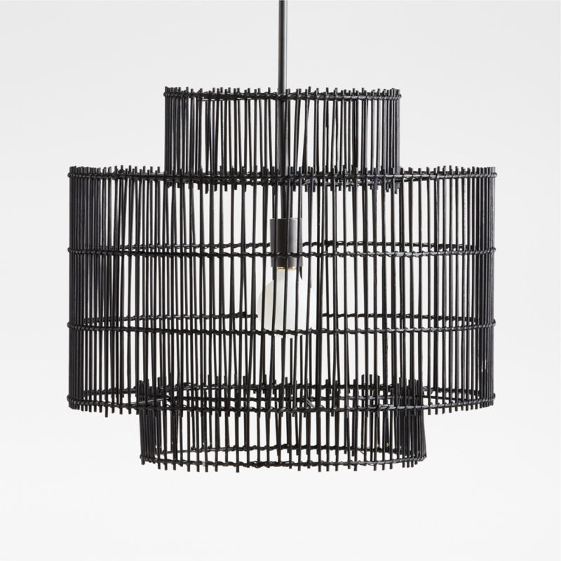 Noon Small Black Wicker Pendant Light by Leanne Ford + Reviews Crate