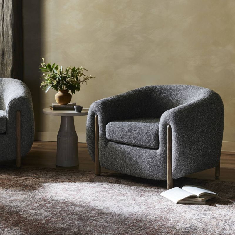 Nora Grey Tub Chair + Reviews Crate & Barrel