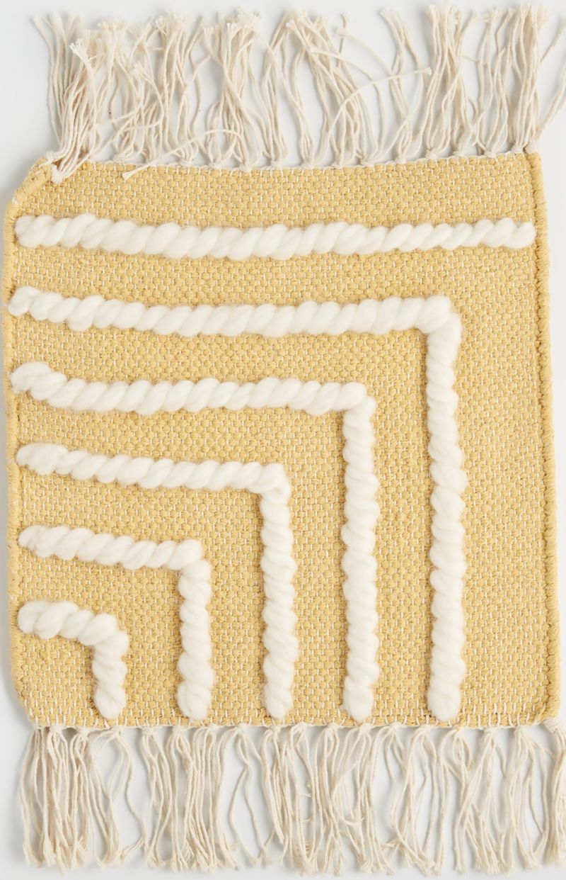 Noya Handwoven Yellow Striped Rug Swatch Crate & Kids