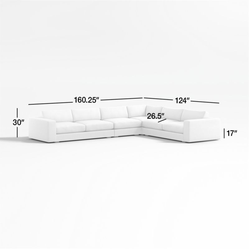 Oceanside 4Piece DeepSeat Corner Sectional Sofa + Reviews Crate