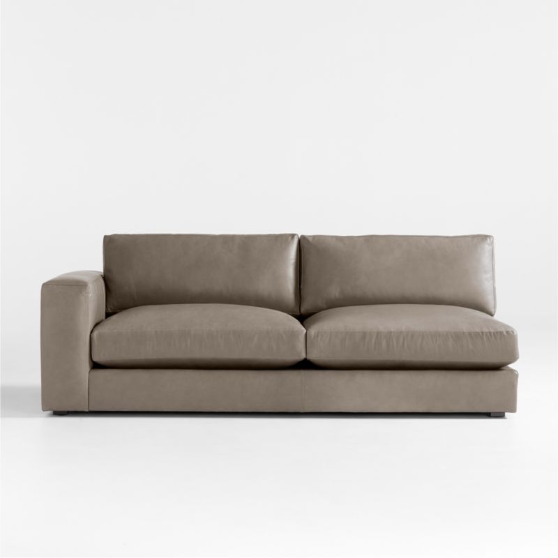 Oceanside Leather LeftArm Sofa Crate & Barrel Canada