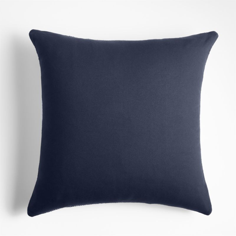 Onburu Wool Blend 23"x23" Indigo Blue Throw Pillow with Feather Insert