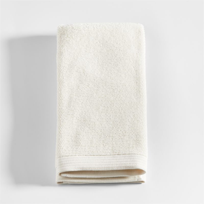 Antimicrobial Ivory Organic Cotton Hand Towel Crate & Barrel