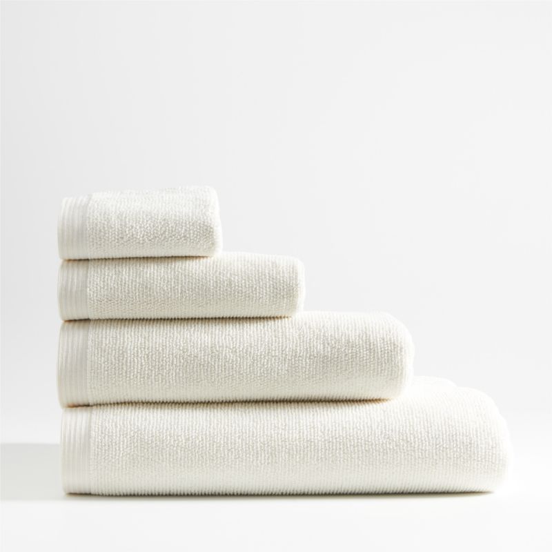 Antimicrobial Ivory Organic Cotton Bath Towels Crate & Barrel