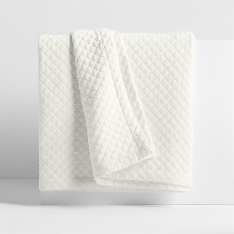 Organic Cotton Pampas Ivory King Bed Coverlet + Reviews Crate