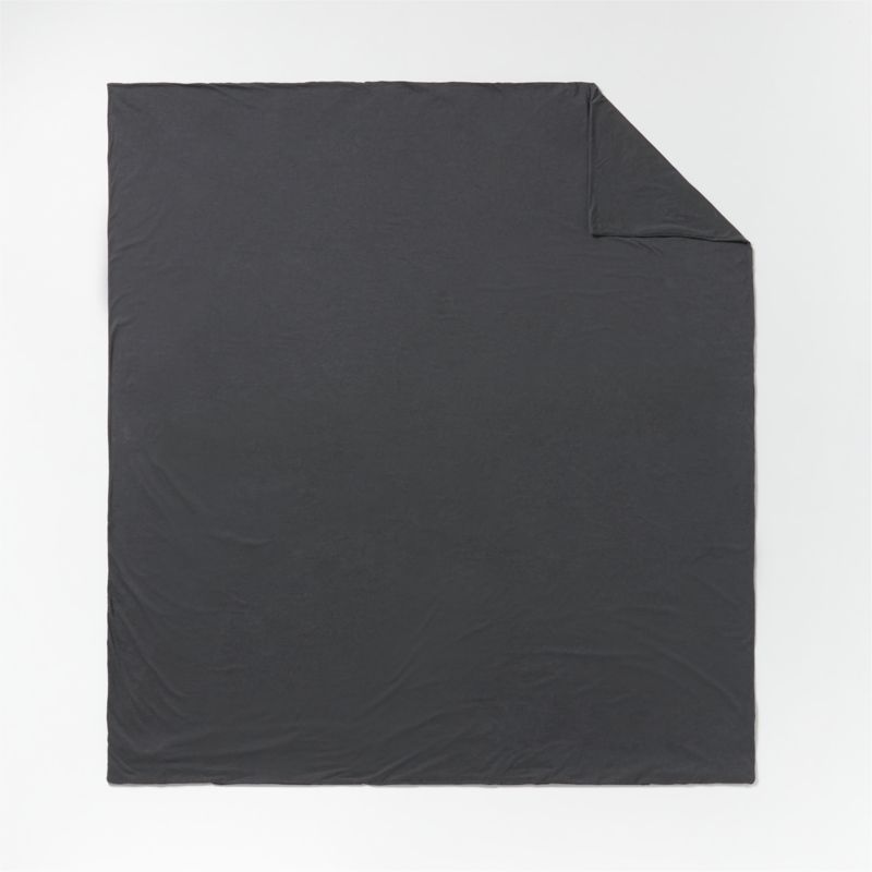 Cozysoft Organic Jersey Charcoal Grey King Duvet Cover + Reviews Crate & Barrel