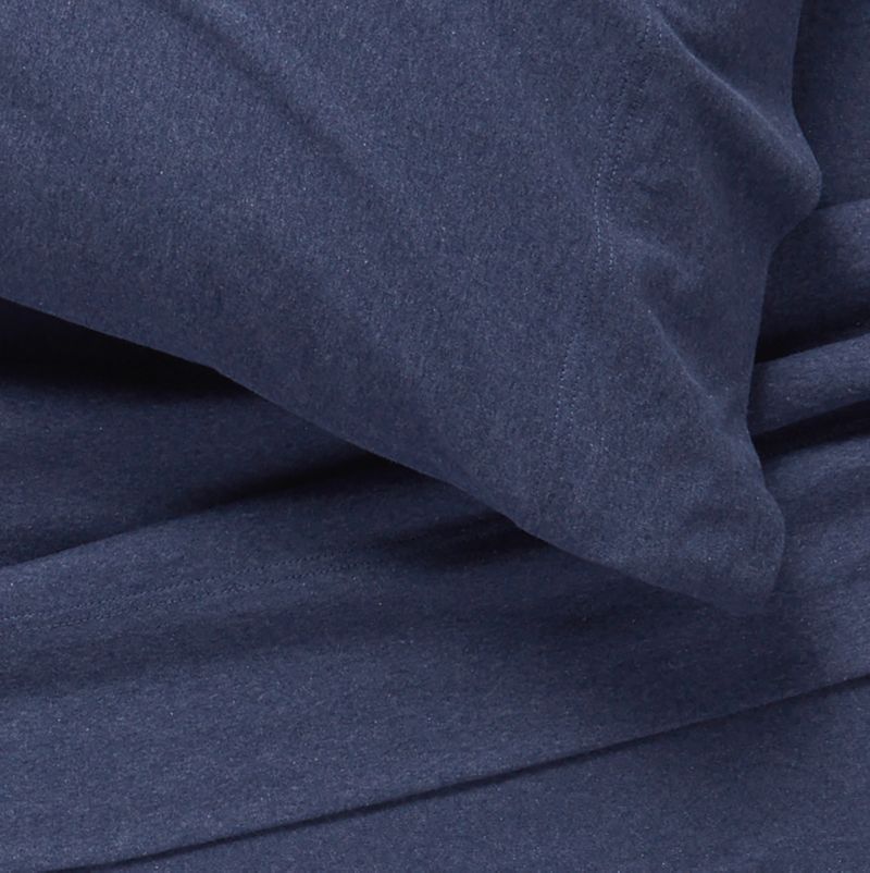 Modern Comfy Tee Navy Blue Organic Cotton Jersey Kids Queen Sheet Set