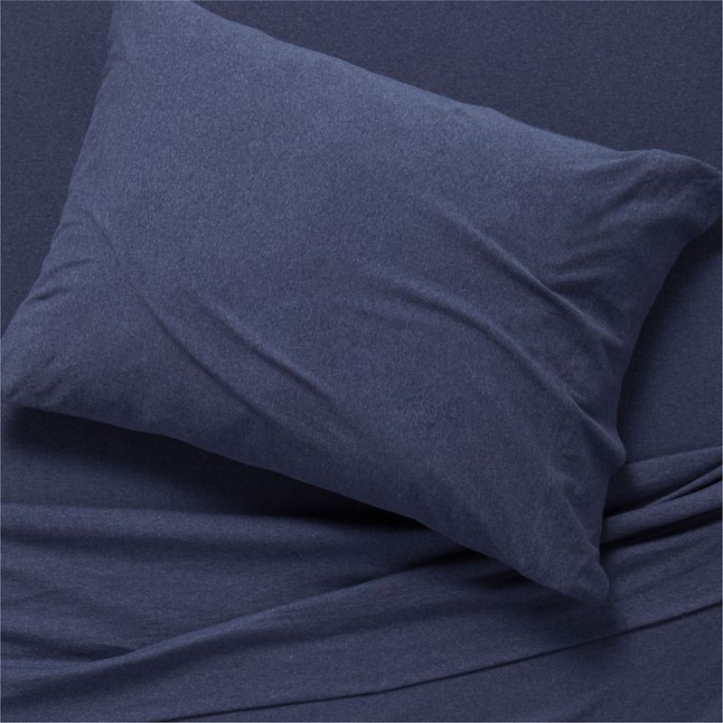 Kids Navy Organic Cotton Jersey Twin Sheet Set Crate & Kids