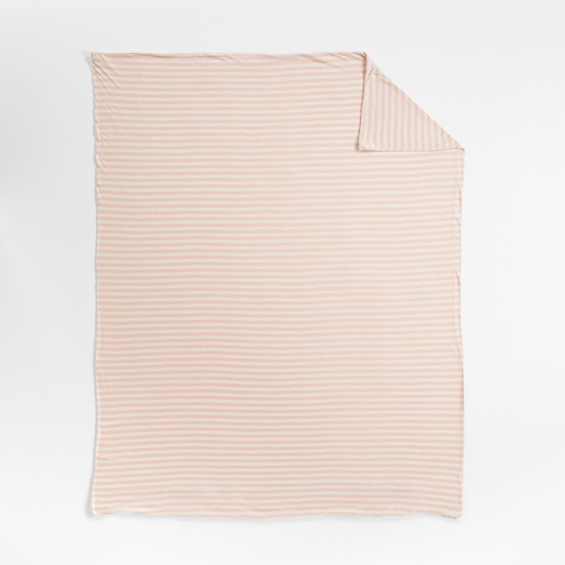 Modern Comfy Tee Pink Stripe Organic Cotton Jersey Kids Twin Duvet