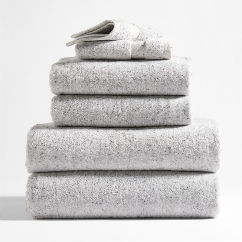 Organic Turkish Cotton Grey Fleck Bath Towel + Reviews Crate & Barrel
