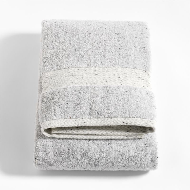 Organic Turkish Cotton Grey Fleck Bath Towel + Reviews Crate & Barrel