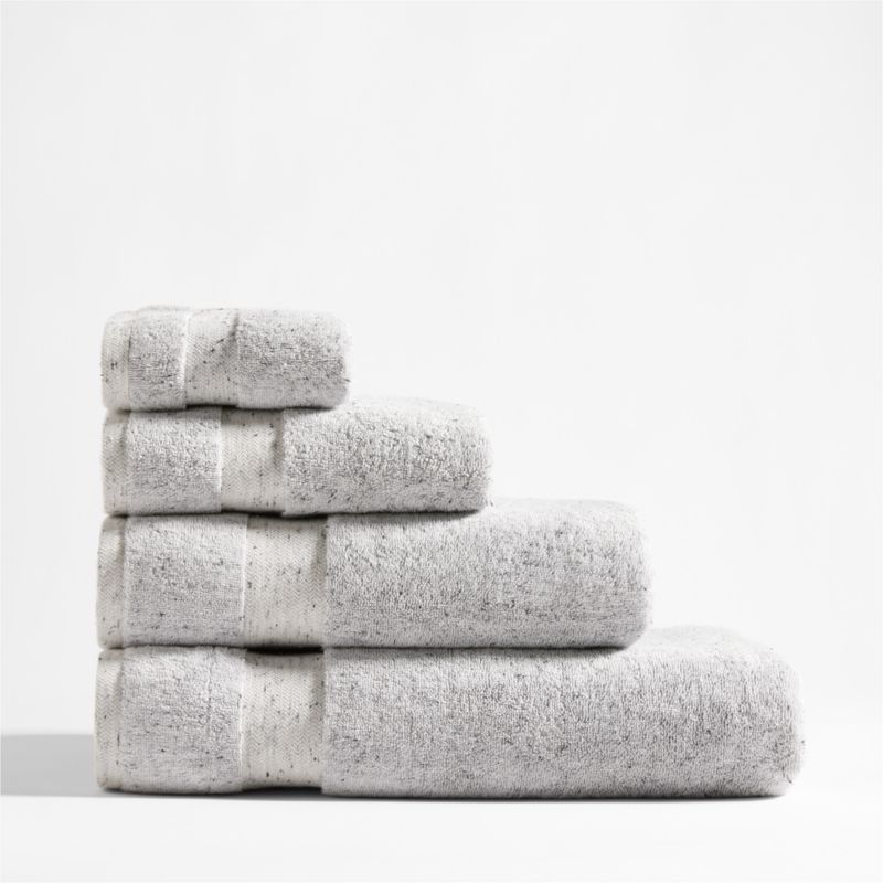 Organic Turkish Cotton Grey Fleck Bath Towel + Reviews Crate & Barrel