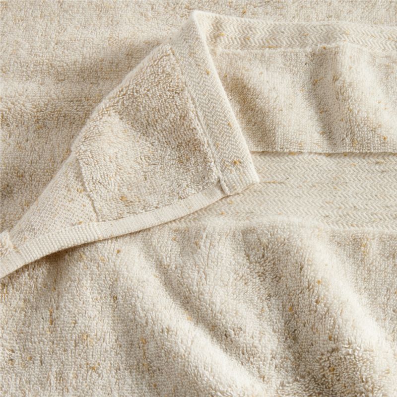 Natural Beige Fleck Organic Turkish Cotton Bath Towels, Set of 6